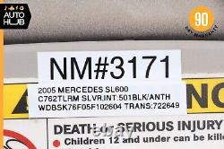 03-12 Mercedes R230 SL600 SL55 AMG Left Side Sun Visor Shade Suede Gray OEM